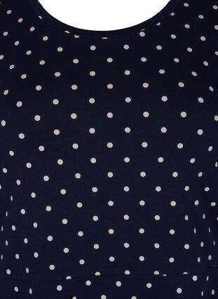 Gepunktetes Kleid aus Baumwolle mit kurzen Ärmeln, Night Sky Dot, Packshot image number 2