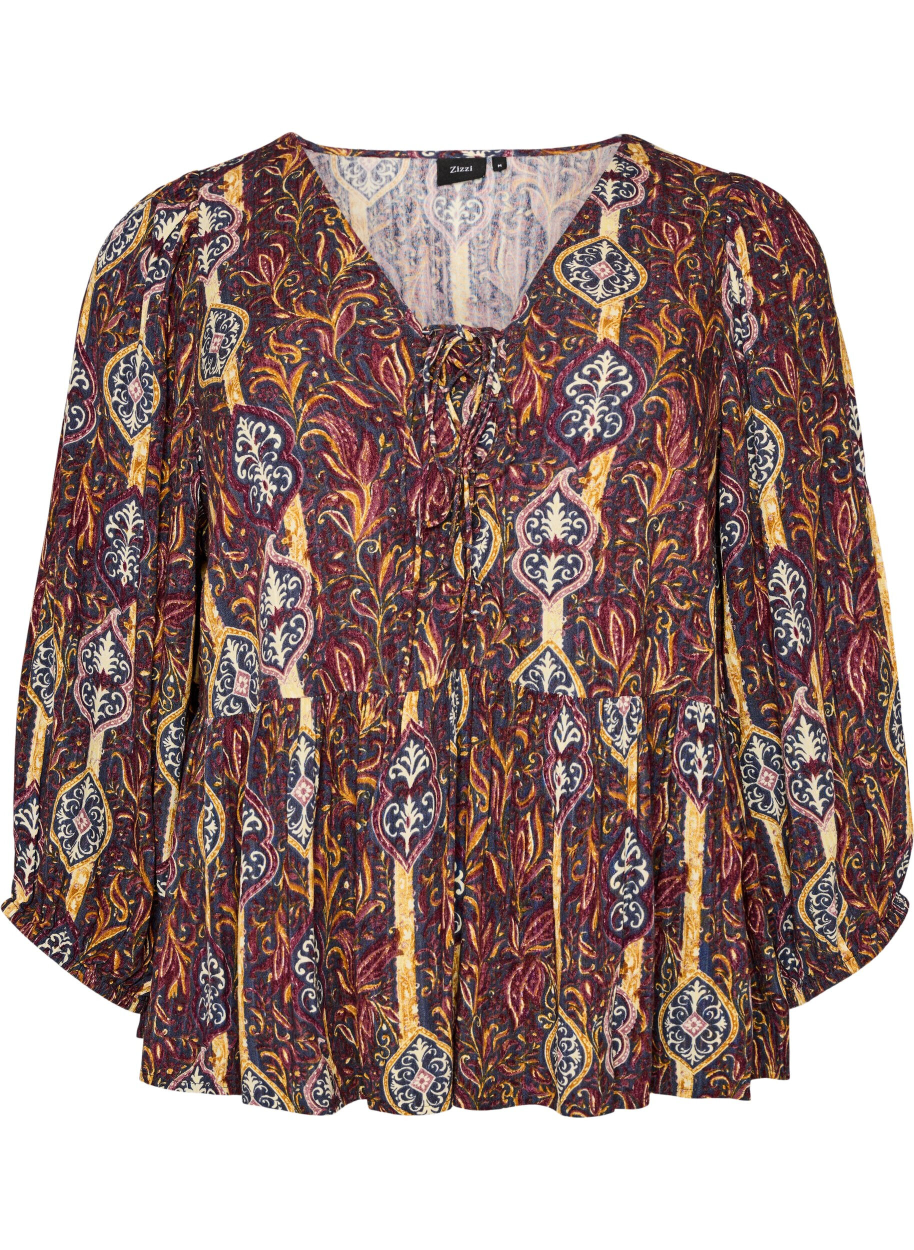 Bluse mit Paisleymuster und Spitzendetails