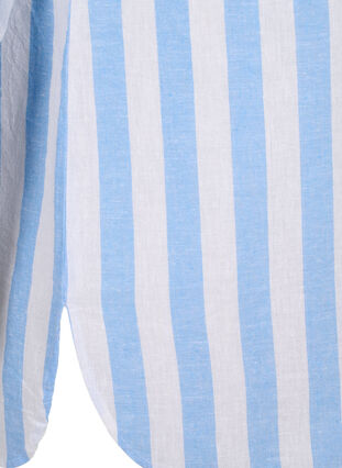 Langes Hemd aus Leinen und Baumwolle, Blue White Stripe, Packshot image number 3