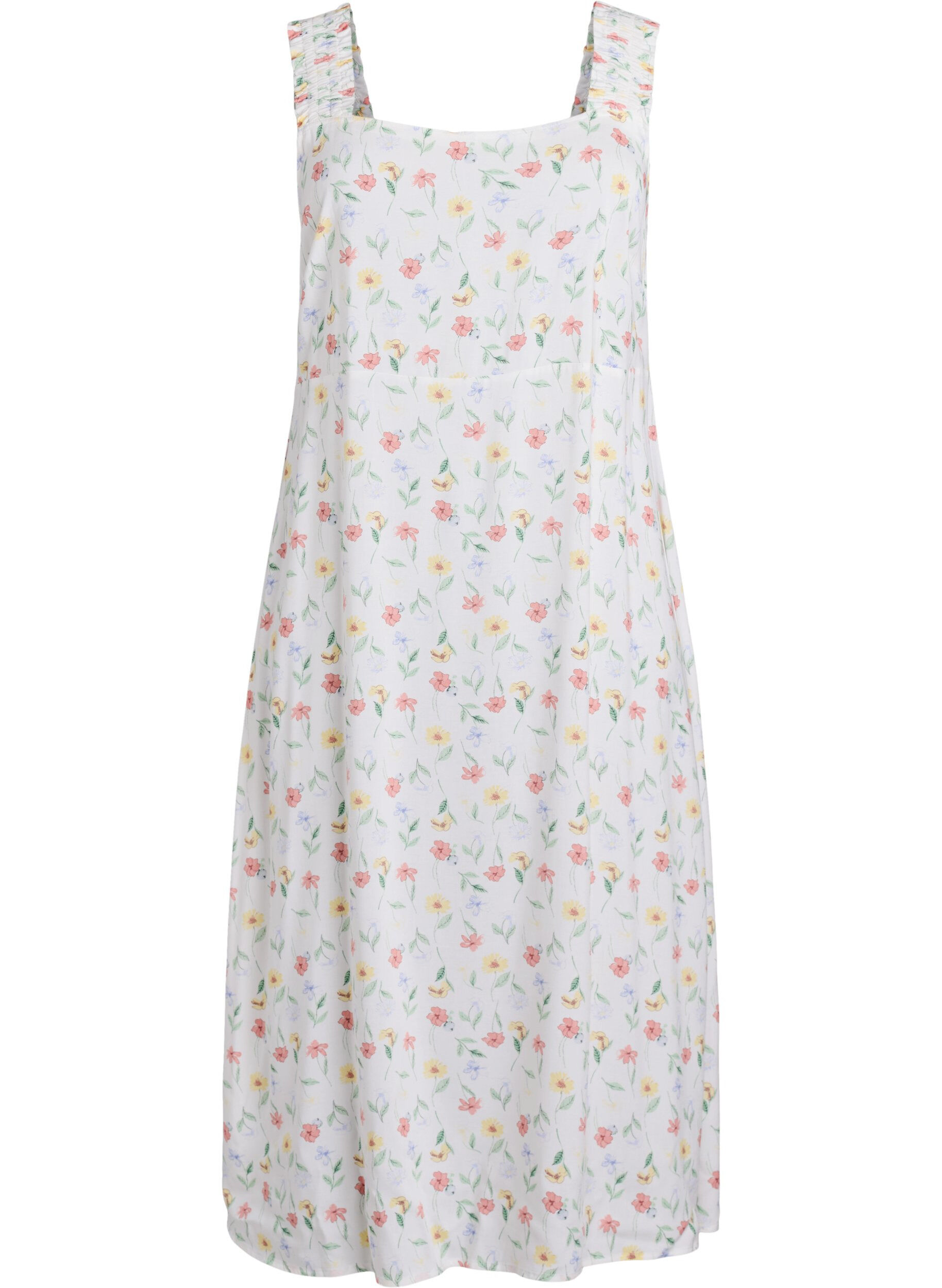 ZizziSommerkleid mit breiten Tr&auml;gern, Wei&szlig;, Packshot image number 0