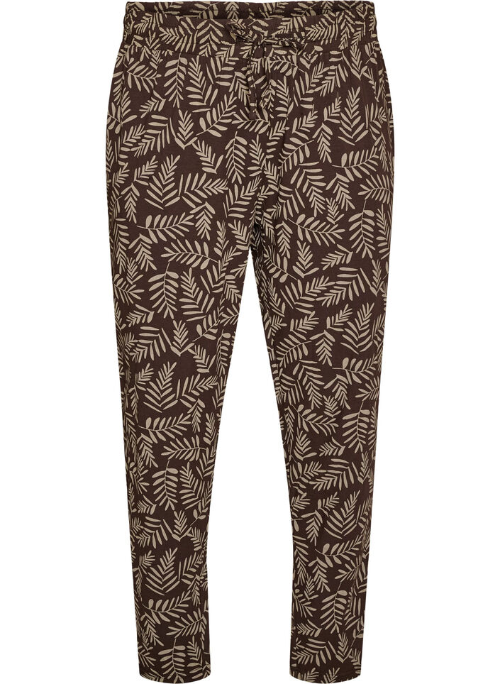 Pyjamahose aus Baumwolle mit Print, Braun, Packshot image number 0