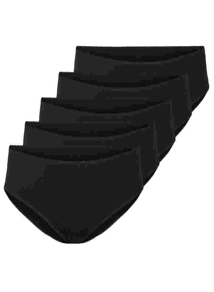 5er-Pack Slips mit regulärer Taillenhöhe, Black, Packshot image number 0
