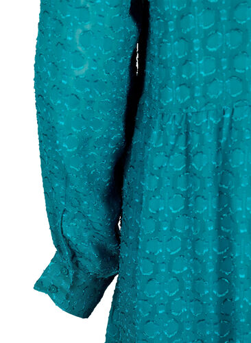 Jacquard-Kleid mit Rüschenkragen, Deep Lake, Packshot image number 3