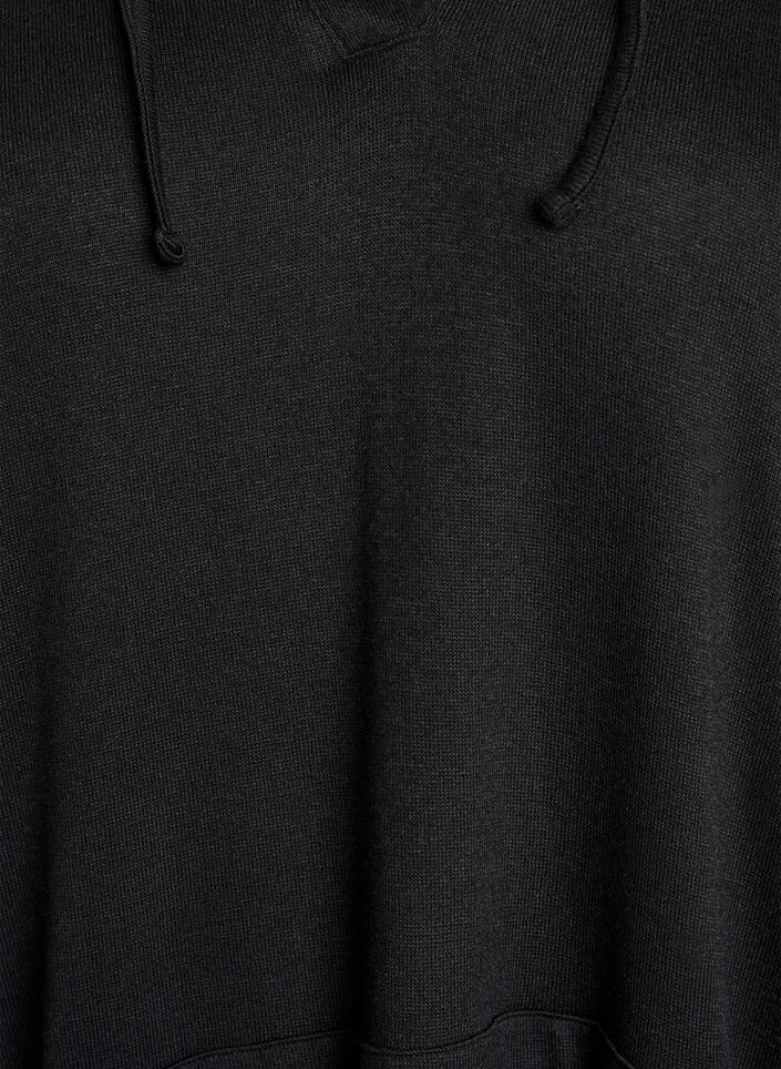 Kurzes Hoodie-Kleid mit K&auml;ngurutasche, Schwarz, Packshot image number 2