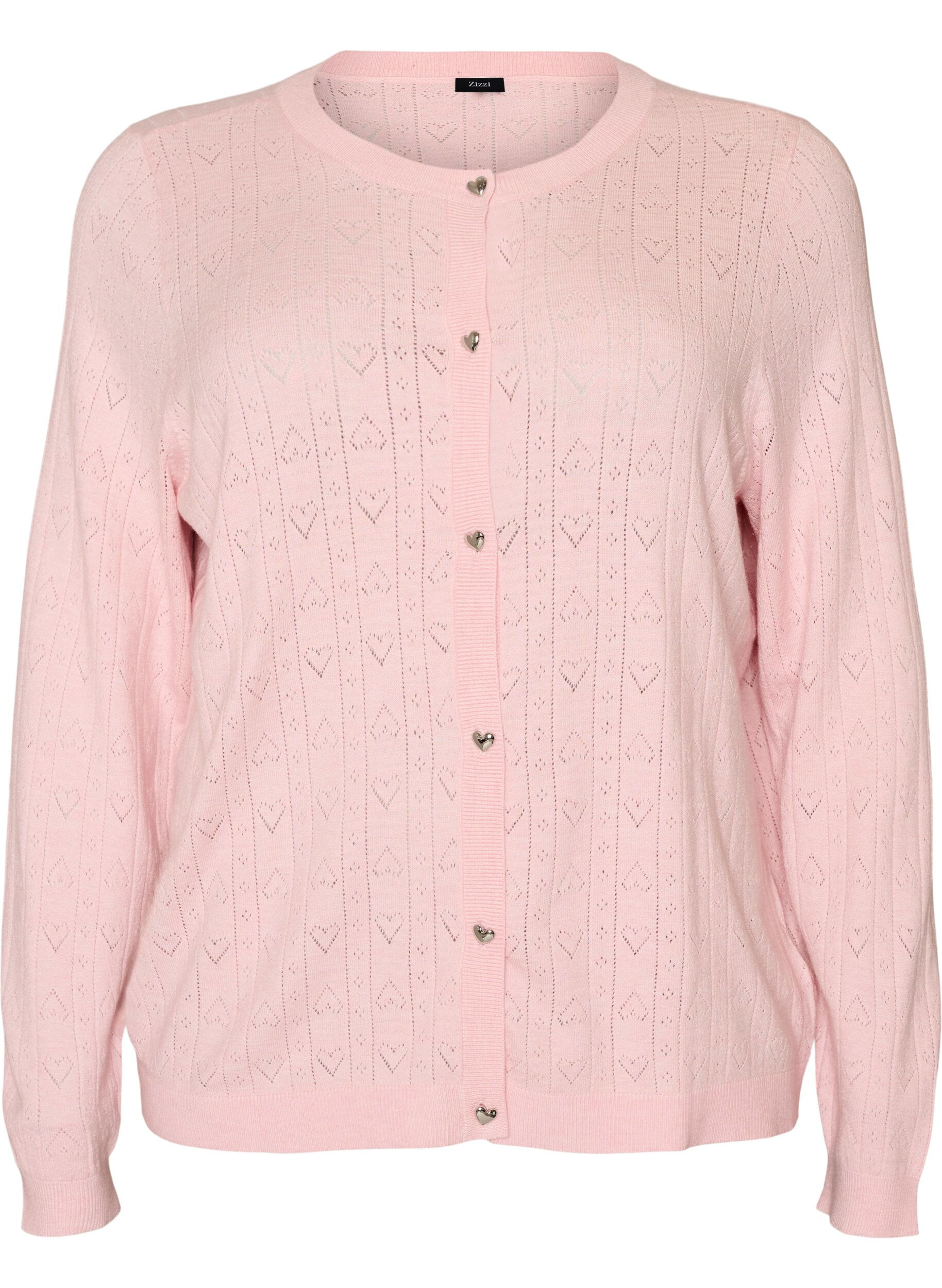 Strickjacke mit Herz-Lochstickerei