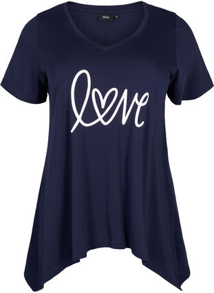 Baumwoll-T-Shirt mit kurzen Ärmeln, Night Sky LOVE, Packshot image number 0