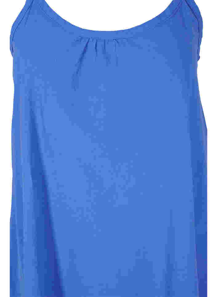 Baumwollkleid mit dünnen Trägern und A-Linie, Dazzling Blue, Packshot image number 2