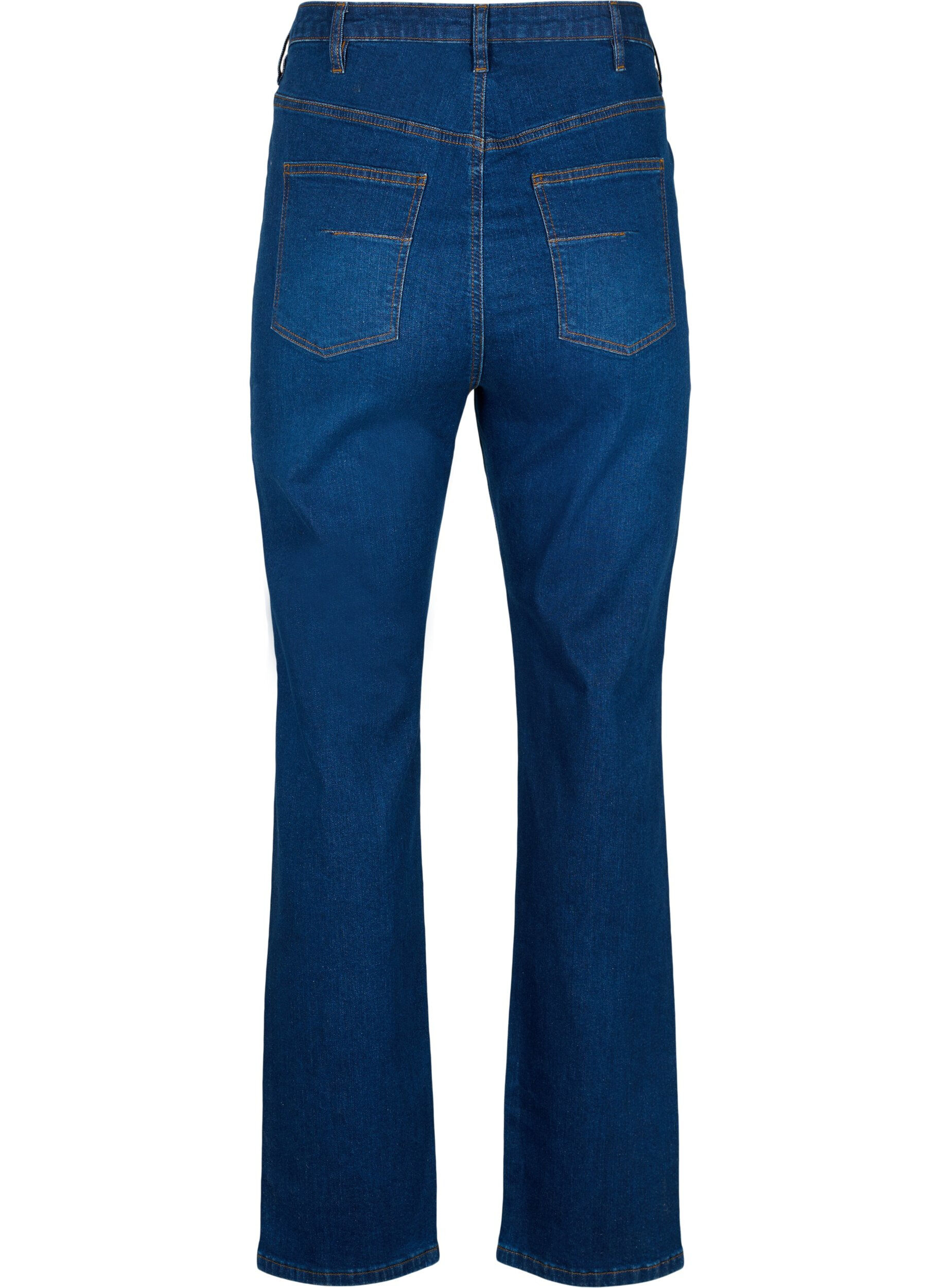 Zizzi Megan-Jeans mit extra hoher Taille und normaler Passform, Dark blue, Packshot image number 1