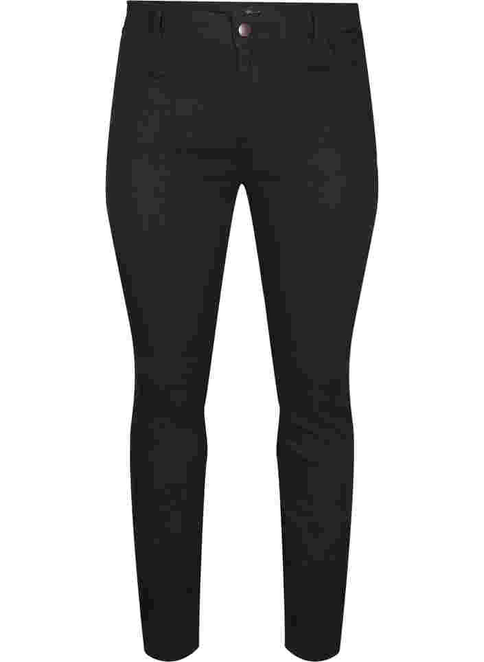 Extra Slim Nille Jeans mit hoher Taille, Black, Packshot image number 0