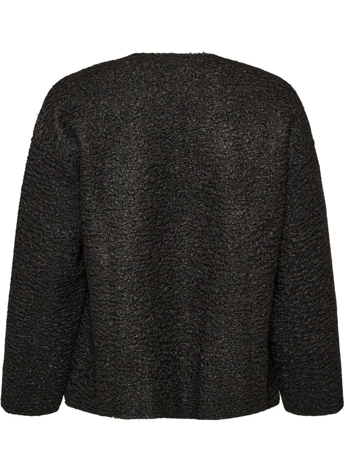 Lockere Strickjacke mit Taschen, Schwarz, Packshot image number 1