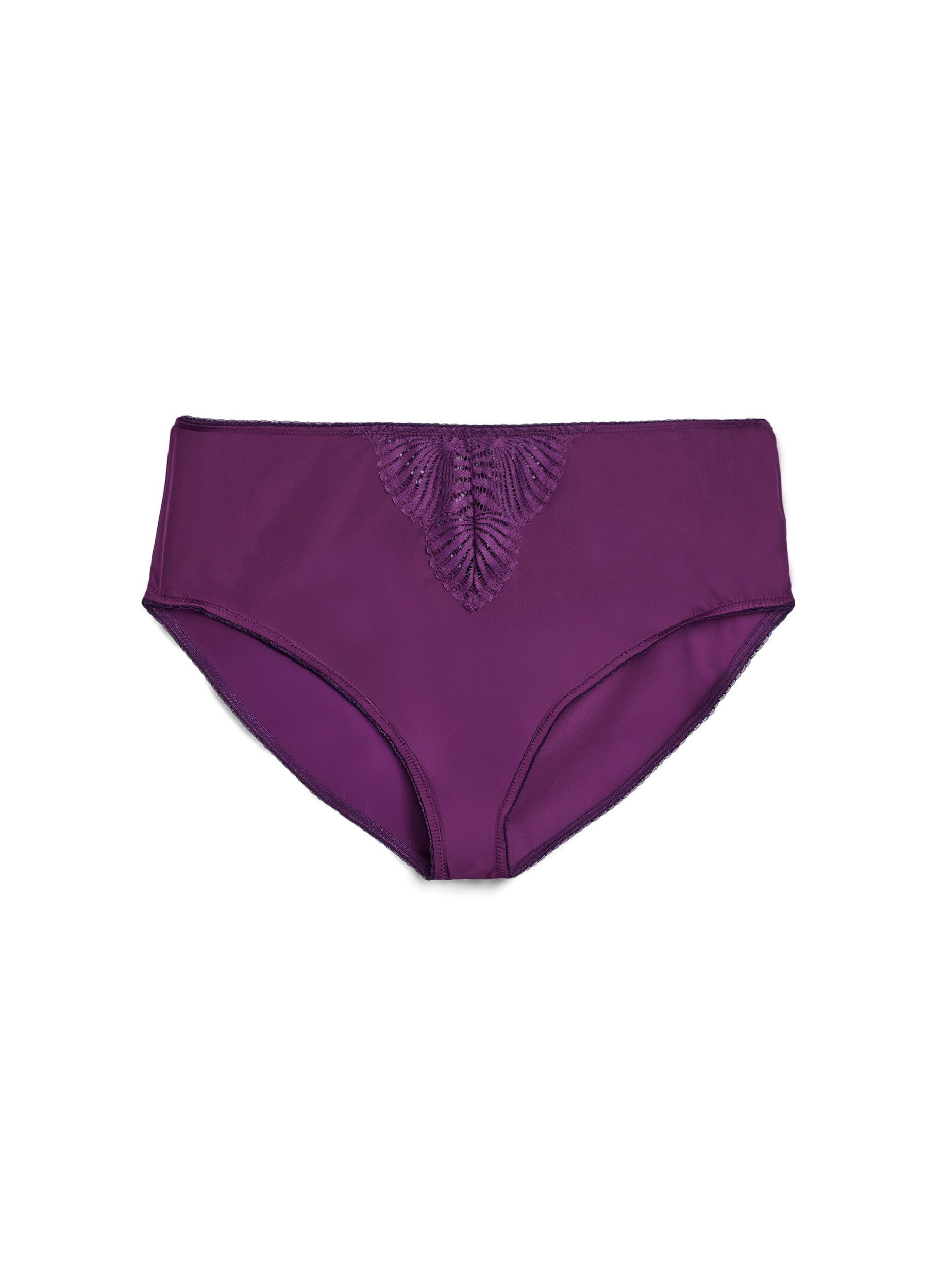 Zizzi Slip-Unterhose in Mikrofasergewebe mit Spitze, Dunkles Bordeaux, Packshot image number 0
