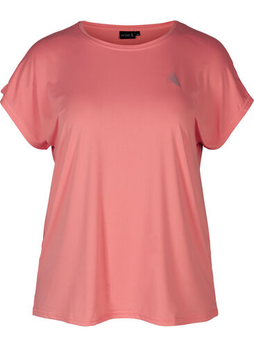 Einfarbiges Trainings-T-Shirt, Pink icing, Packshot image number 0