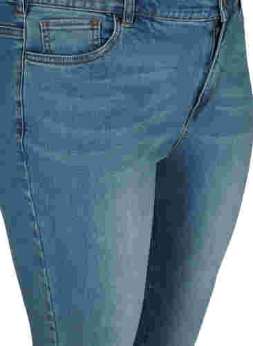 Cropped Amy Jeans mit hoher Taille und Schleife, Blue denim, Packshot image number 2