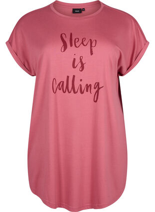 Kurzärmliges Nachthemd mit Textdruck, Slate Rose Sleep, Packshot image number 0