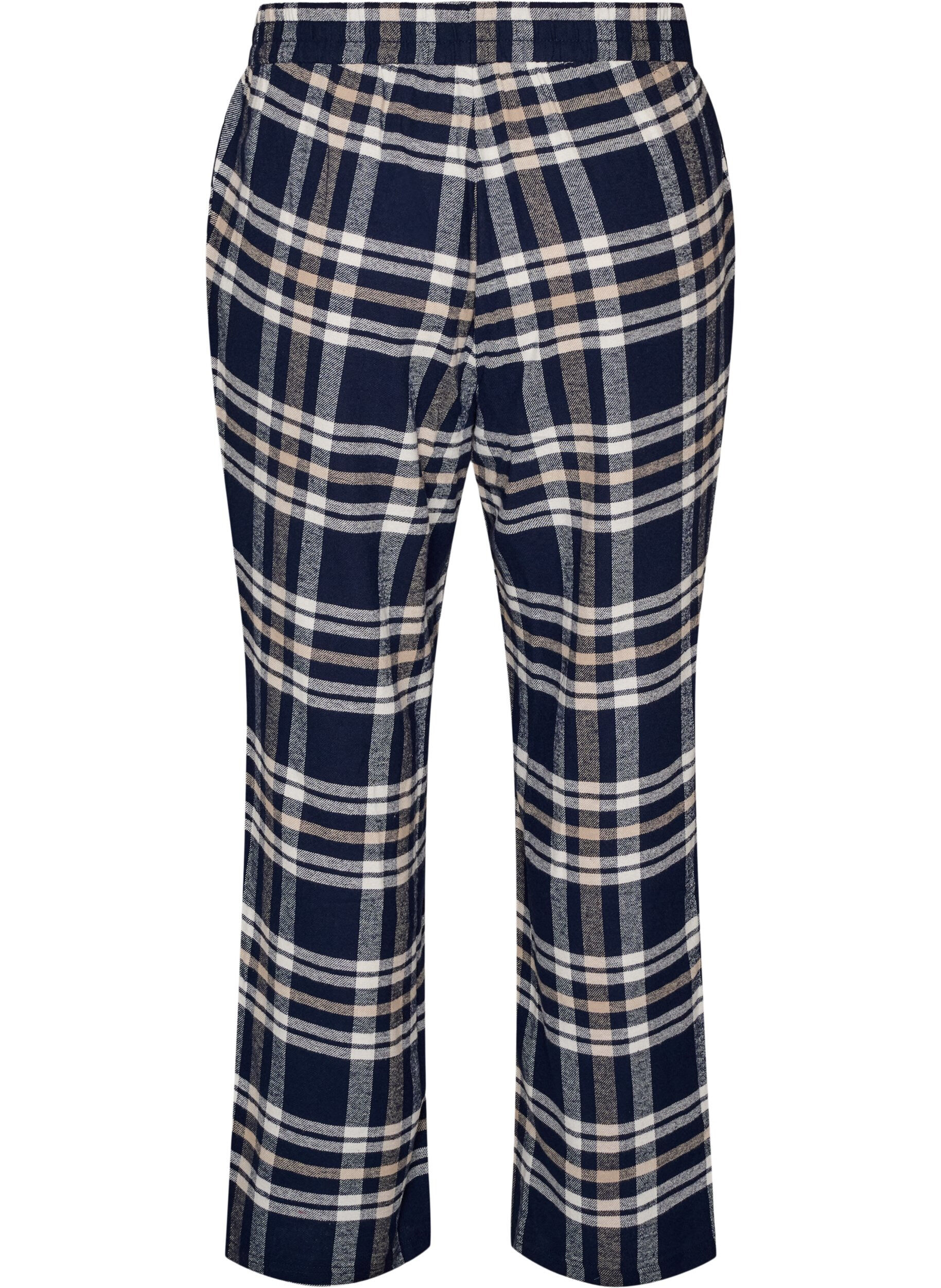ZizziKarierte Pyjamahose aus Baumwolle, Blau, Packshot image number 1