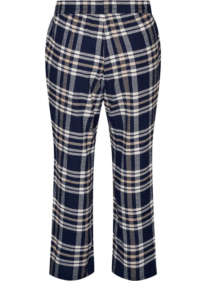 Karierte Pyjamahose aus Baumwolle, Blau, Packshot image number 1