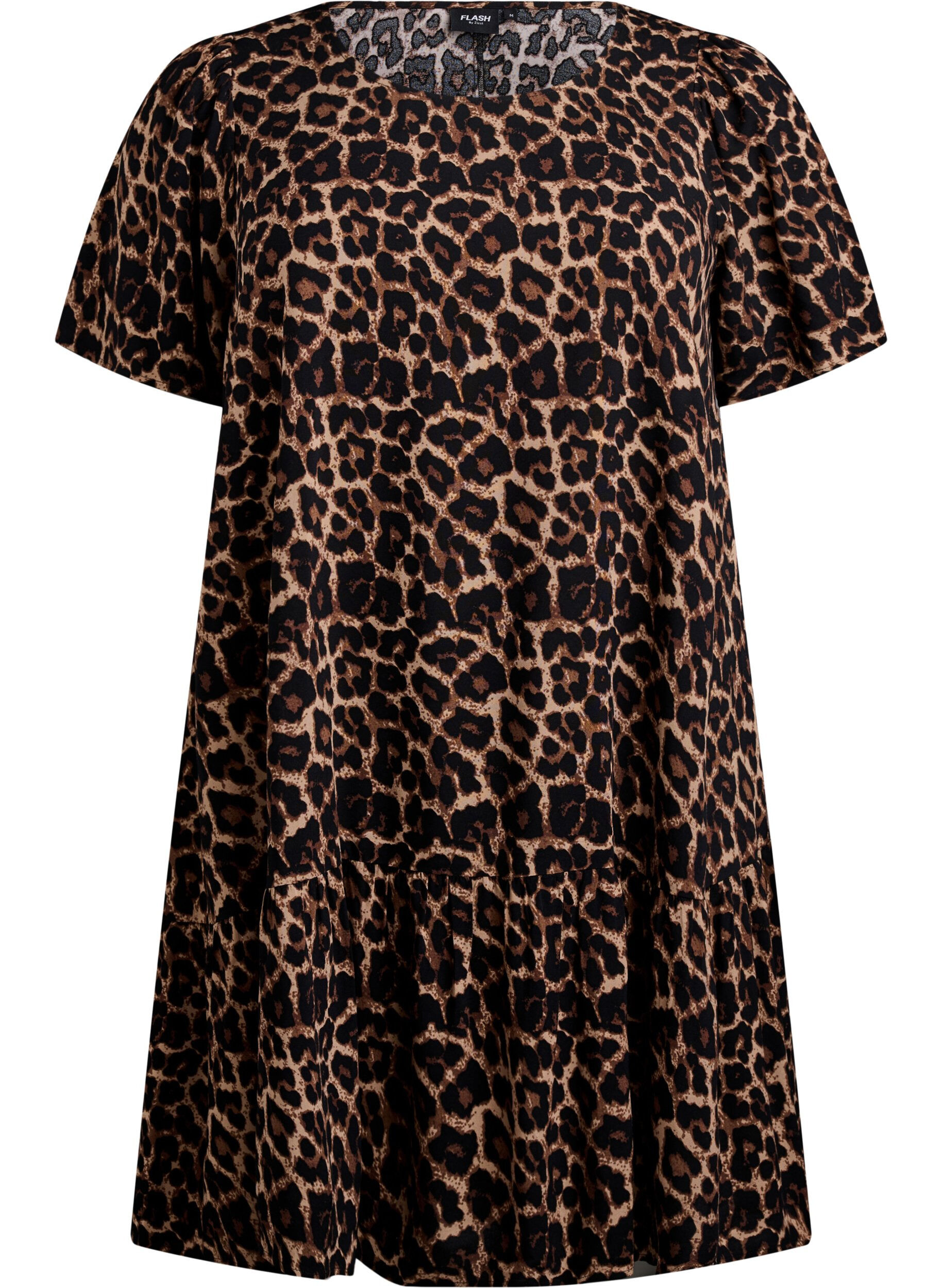 Zizzi FLASH &ndash; Kleid aus Viskose mit Schnittlinie, Braun, Packshot image number 0