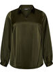 Bluse mit Hemdkragen und V-Ausschnitt, Gr&uuml;n, Packshot image number 0