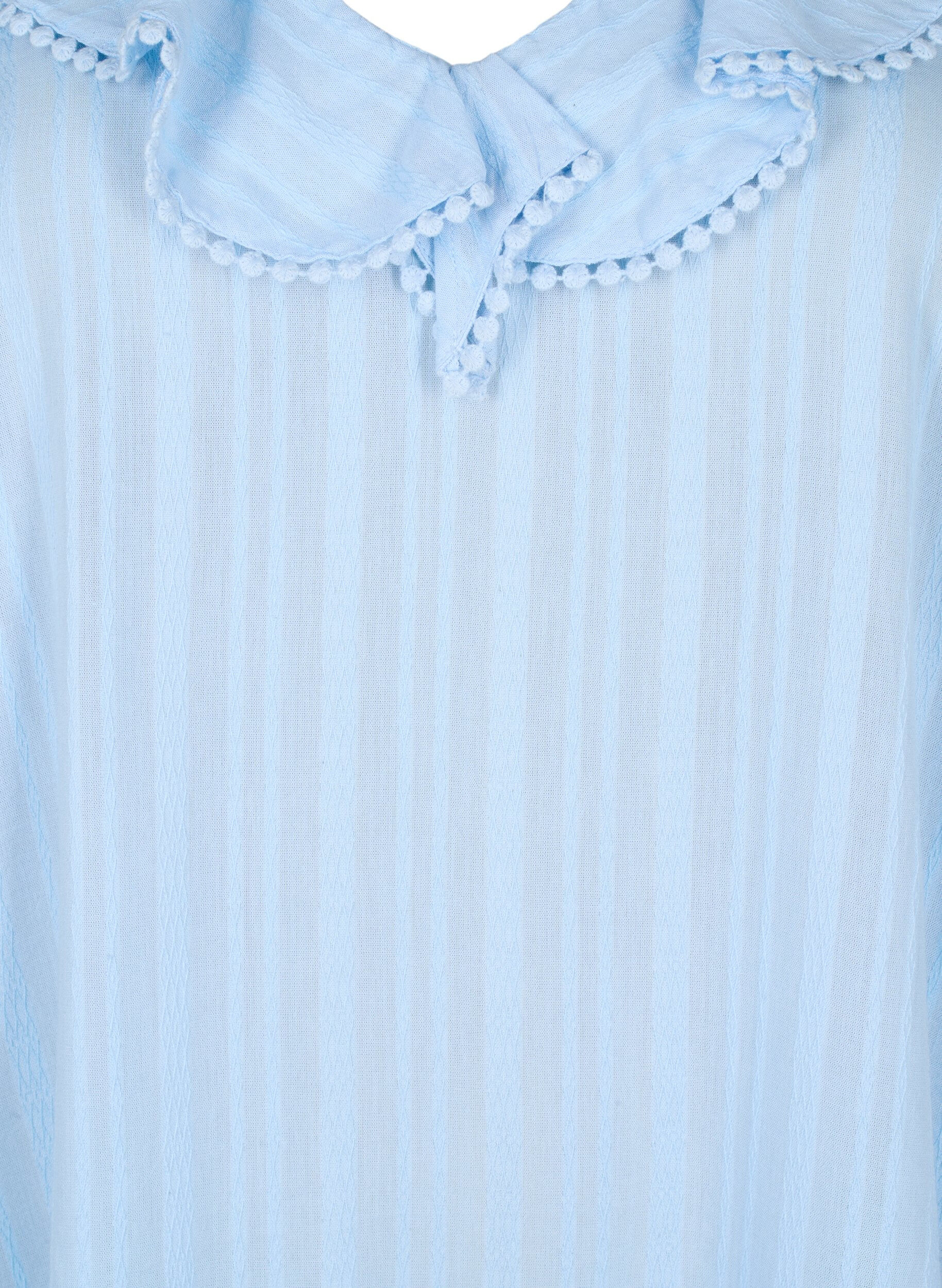 Zizzi Kleid aus Baumwoll-Viskose-Mix mit 3/4-&Auml;rmeln, Chambray Blue, Packshot image number 2