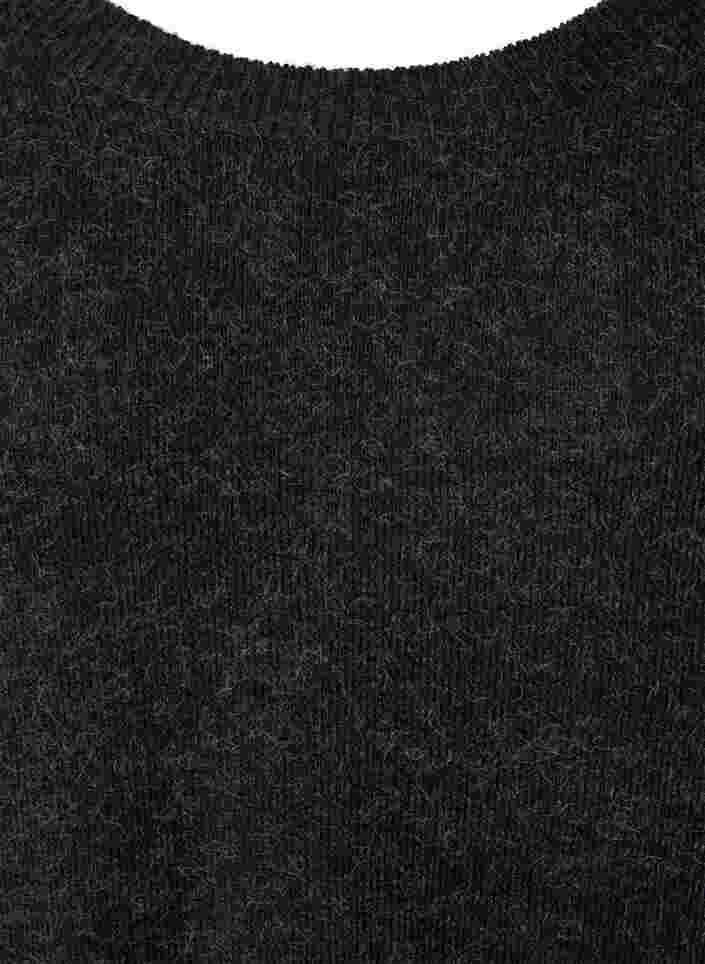 Melange-Strickkleid mit Knöpfen, Dark Grey Melange, Packshot image number 2
