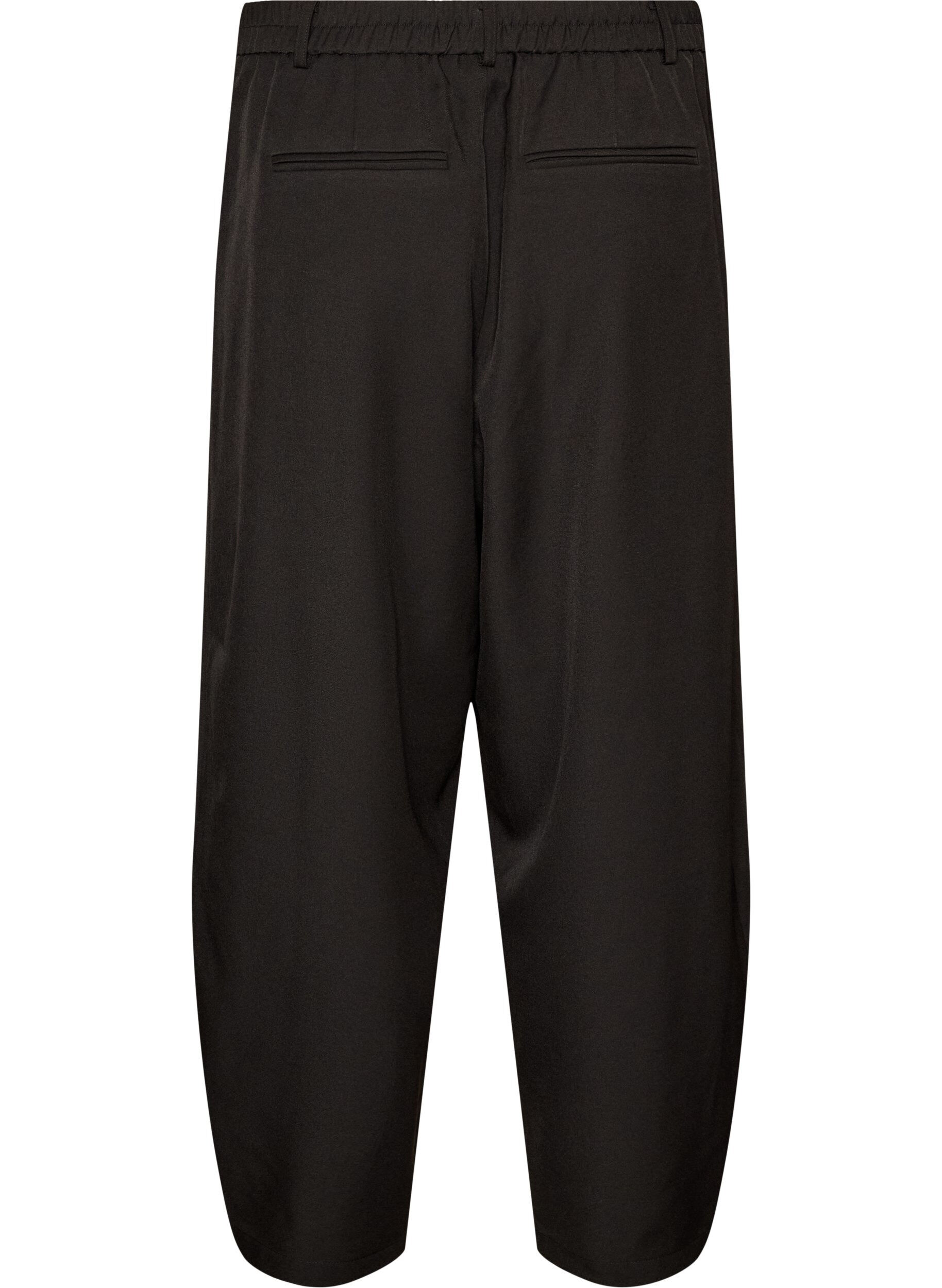 ZizziHose in Barrel-Passform mit hoher Taille, Schwarz, Packshot image number 1