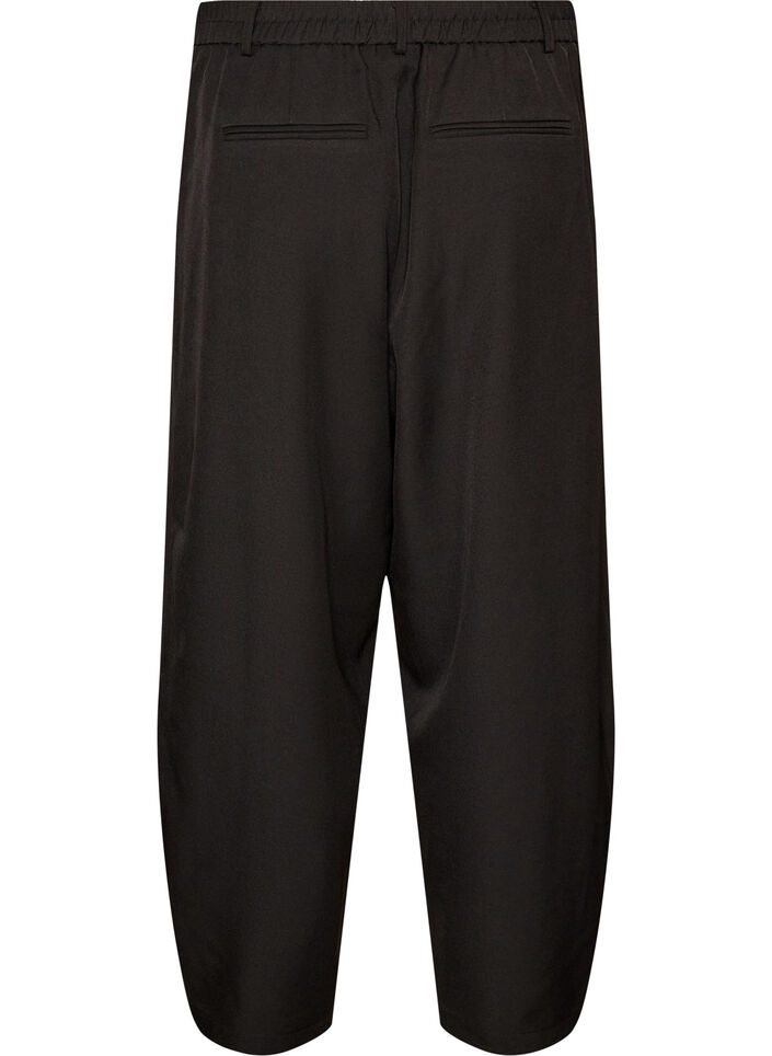 Hose in Barrel-Passform mit hoher Taille, Schwarz, Packshot image number 1
