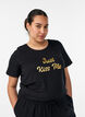 T-Shirt mit Print, Schwarz, Model image number 0