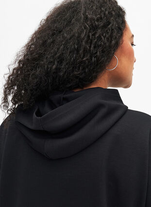 Sweatshirtkleid mit kurzen Ärmeln aus Modal-Mix, Black, Model image number 2