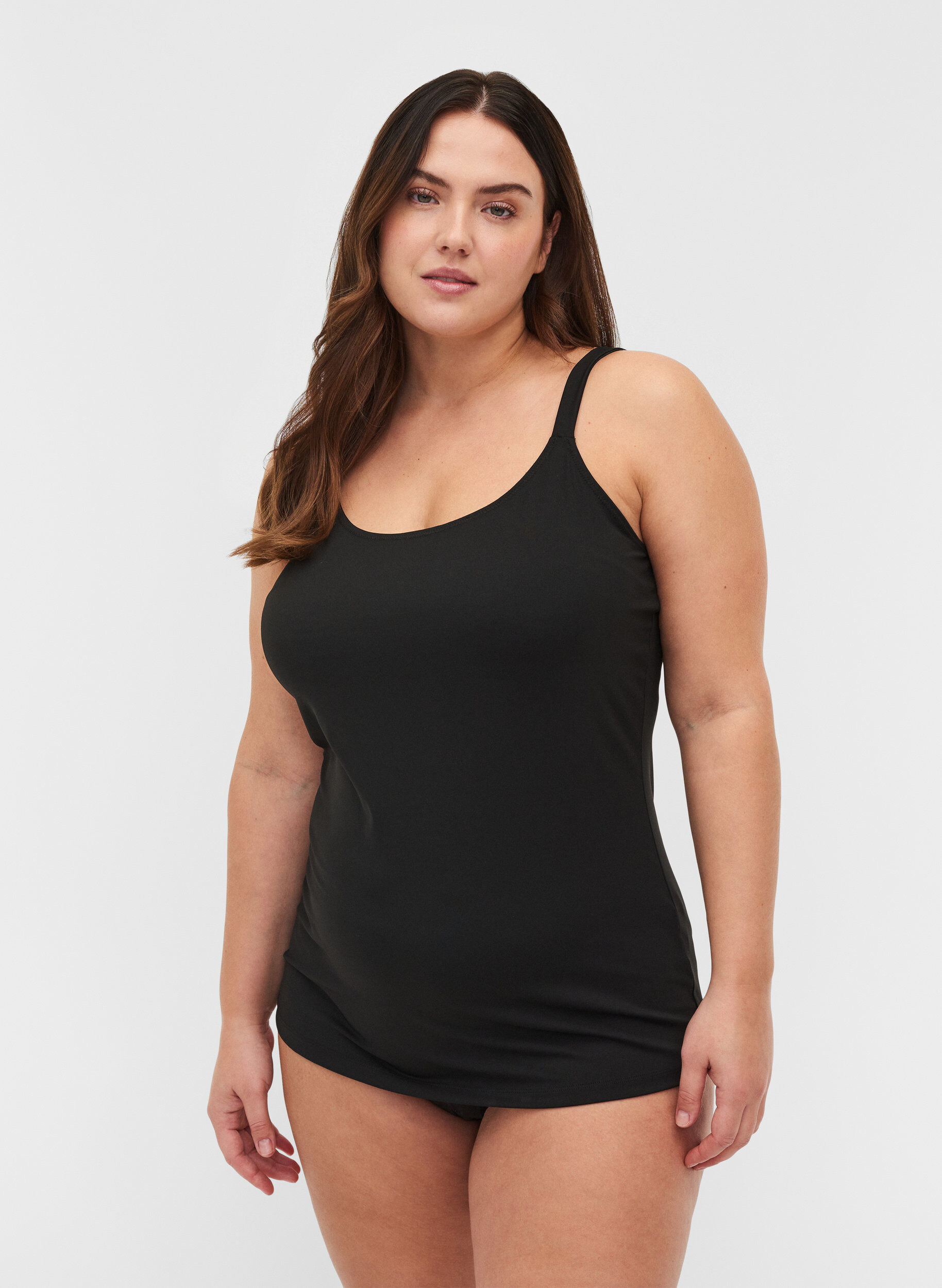 Zizzi Light Shapewear Top mit verstellbaren Tr&auml;gern, Black, Model image number 0