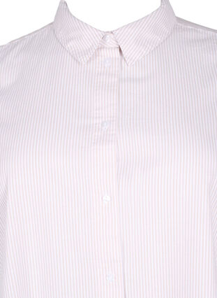 Langärmliges Baumwollhemd, White Taupe Stripe, Packshot image number 2