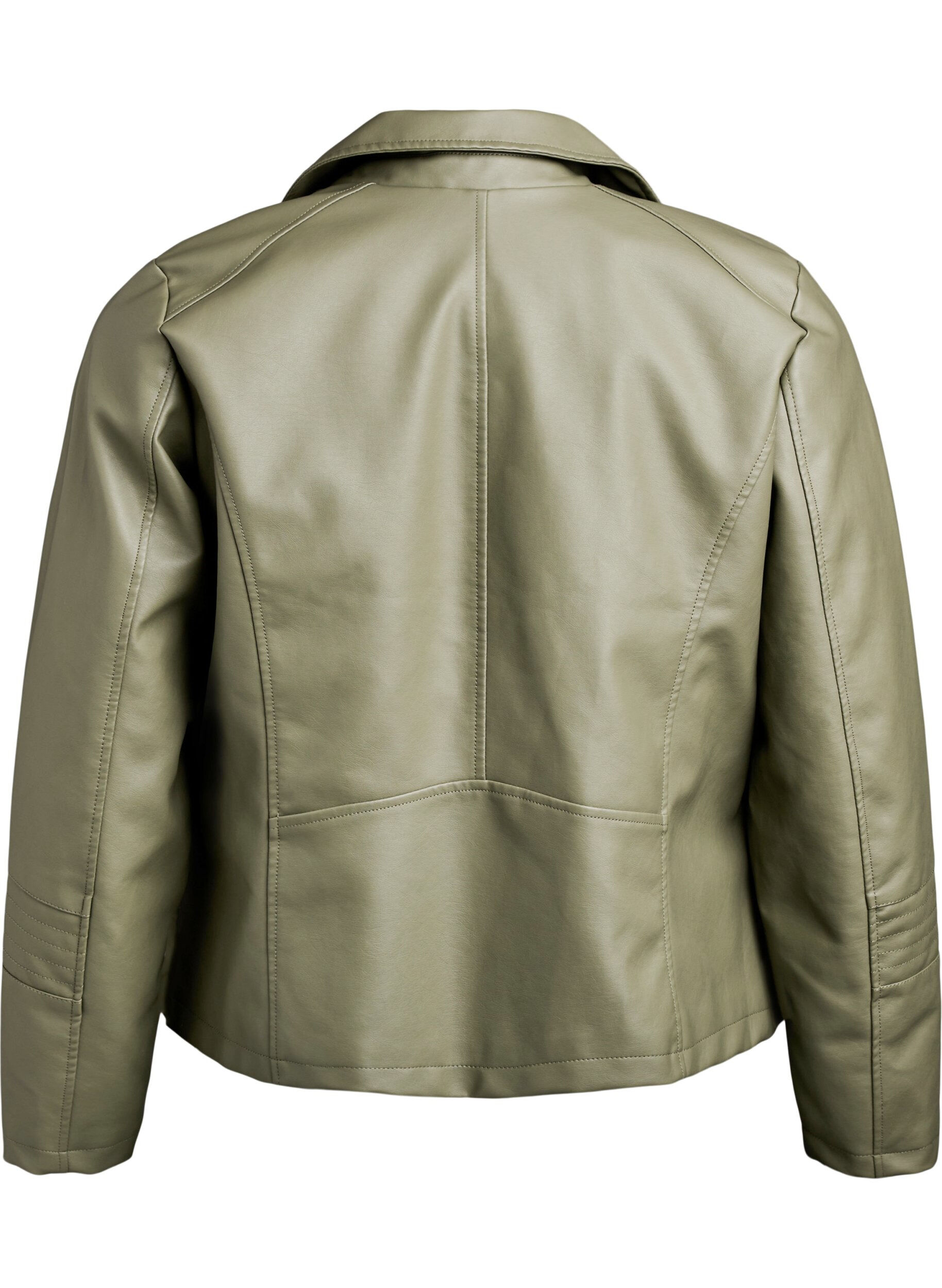 ZizziBikerjacke aus Kunstleder, Gr&uuml;n, Packshot image number 1