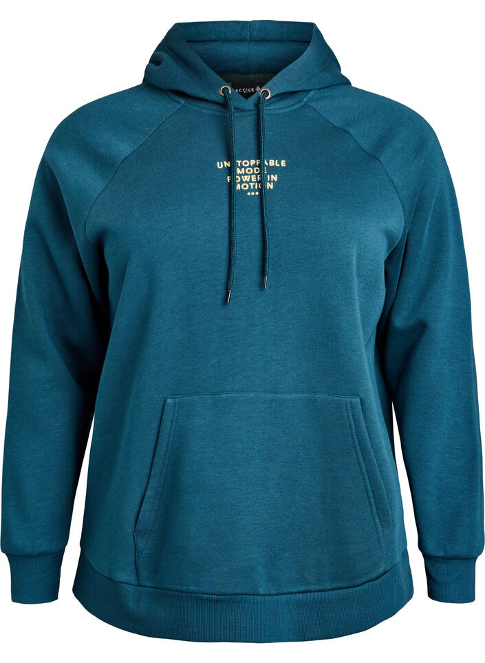 Hoodie mit gesticktem Frontmotiv, Gr&uuml;n, Packshot image number 0
