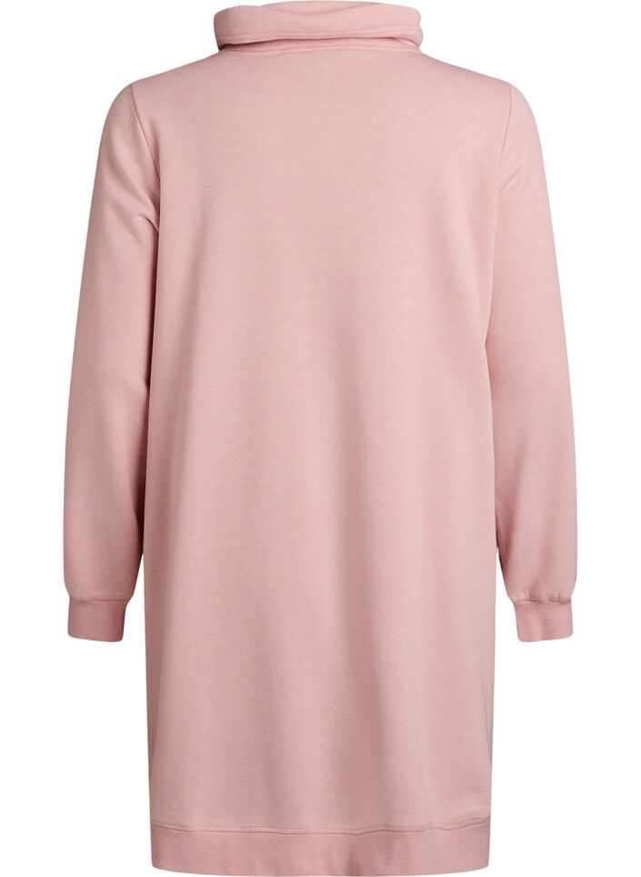Kurzes Sweatshirtkleid mit Stehkragen und Taschen, Rot, Packshot image number 1