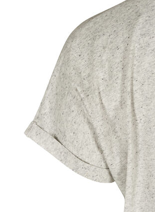 Meliertes T-Shirt aus Baumwolle, Light Grey Melange, Packshot image number 3