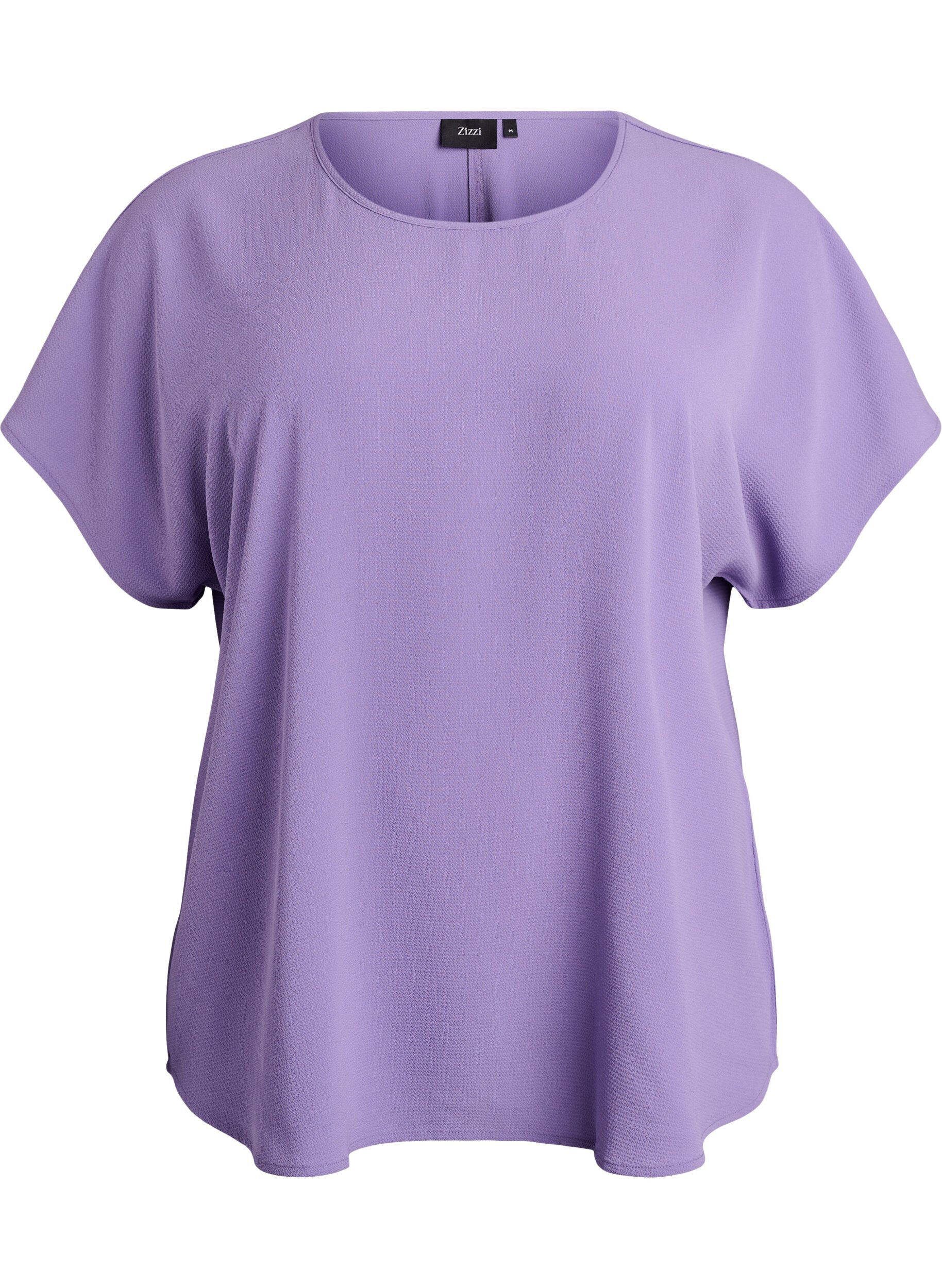 Bluse mit kurzen &Auml;rmeln und Rundhalsausschnitt