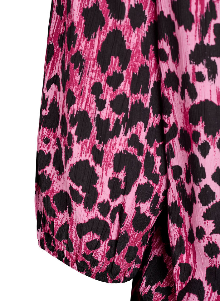 Viskosebluse mit 3/4-Ärmeln und Balloneffekt, Pink, Packshot image number 3