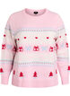 Strickbluse mit Weihnachtsmotiv, Pink, Packshot image number 0