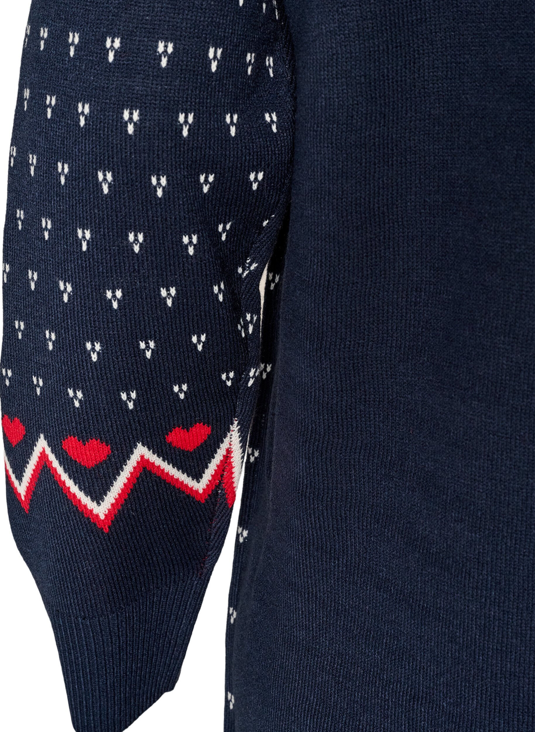 ZizziKurzes Strickkleid mit Weihnachtsmotiv, Blau, Packshot image number 3