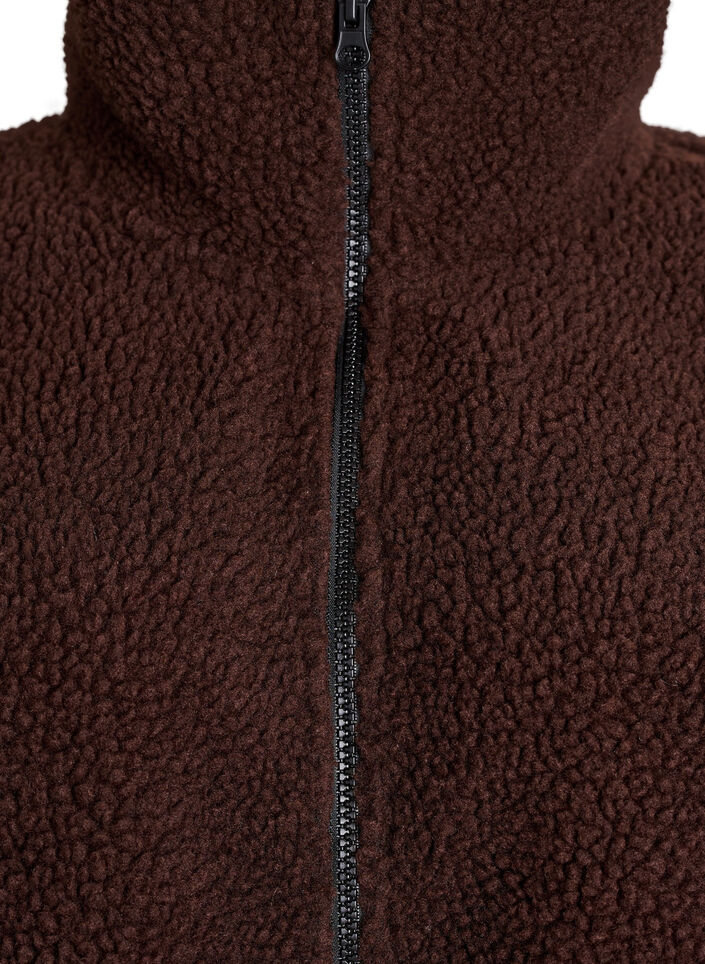 Sportliche Teddyfleece-Jacke mit Reißverschluss, Braun, Packshot image number 2