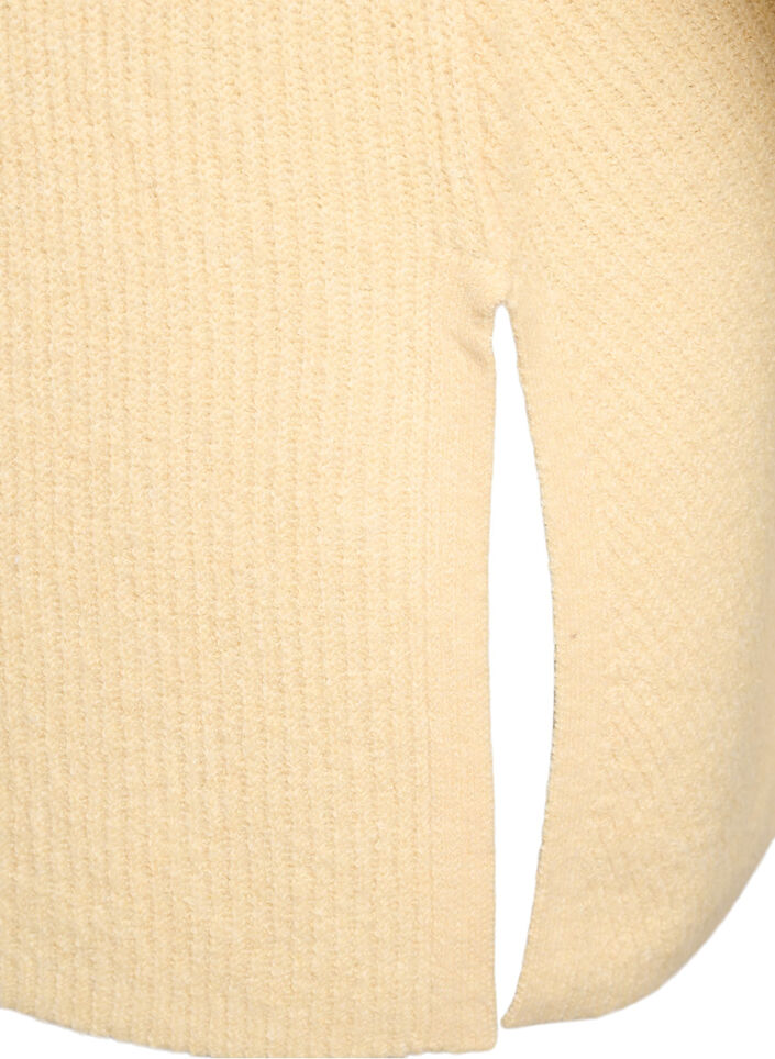 Strickpullover mit diagonalem Muster und Raglan&auml;rmeln, Gelb, Packshot image number 3