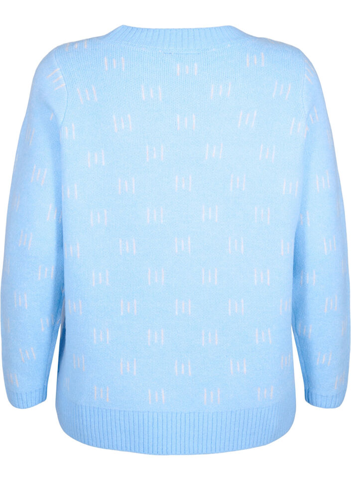 Gemusterter Pullover, Blue Bell/Birch, Packshot image number 1