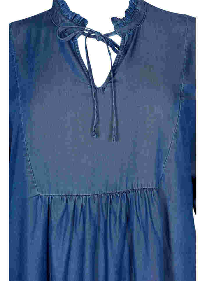 Kleid mit 3/4-Ärmeln aus Lyocell (TENCEL™), Blue denim, Packshot image number 2