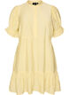 Kurzes Kleid aus Viskose mit R&uuml;schendetails, Gelb, Packshot image number 0