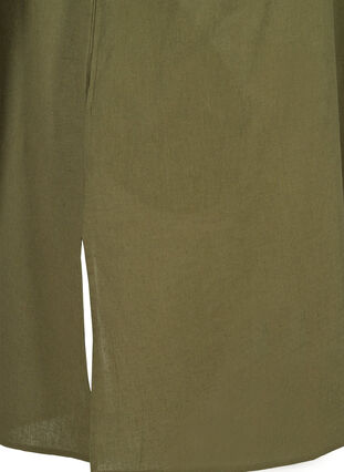 Kurzarm Kleid aus Baumwollmischung mit Leinen, Ivy Green, Packshot image number 3