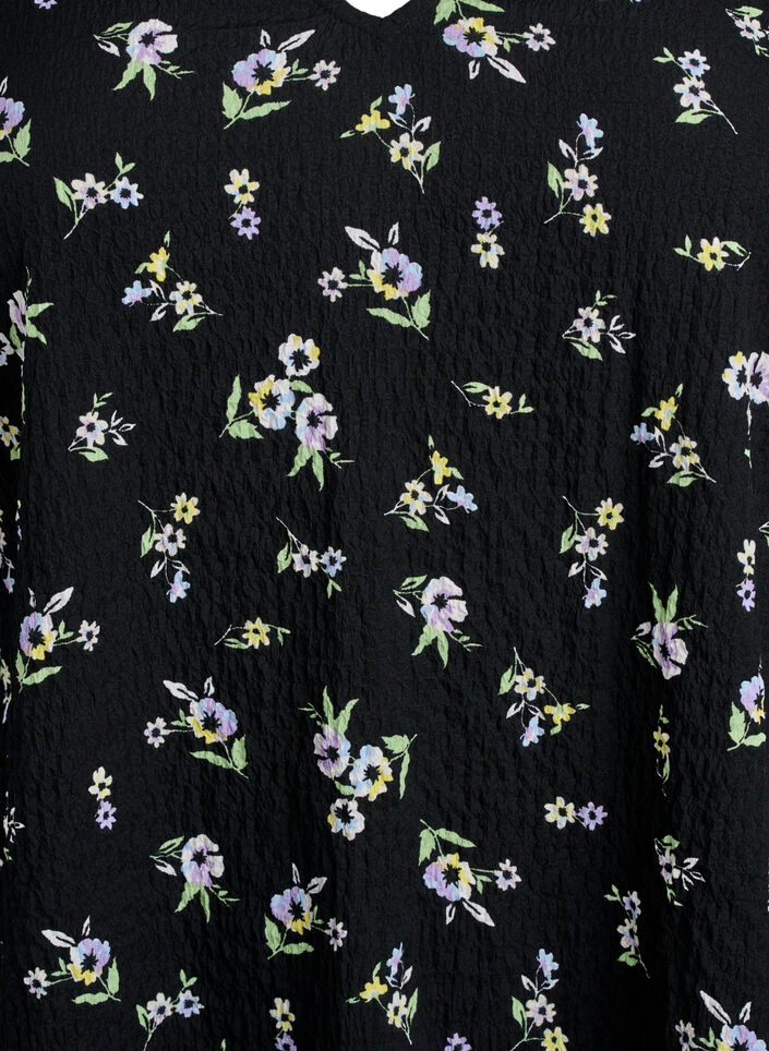 Kleid mit kurzen &Auml;rmeln und V-Ausschnitt, Schwarz, Packshot image number 2