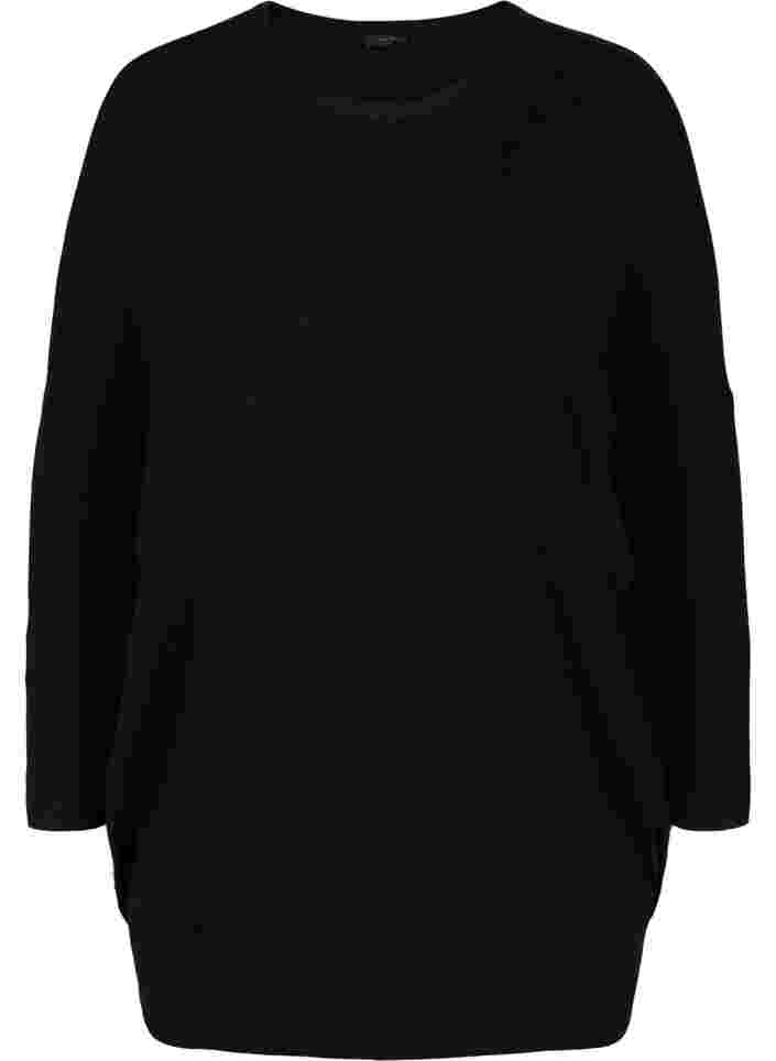 Strick-Tunika aus Viskosemischung, Black, Packshot image number 0