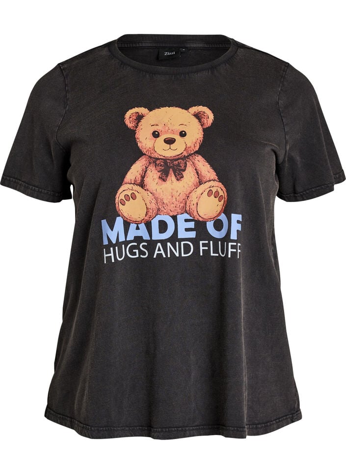 Grafik-T-Shirt aus Bio-Baumwolle, Schwarz, Packshot image number 0