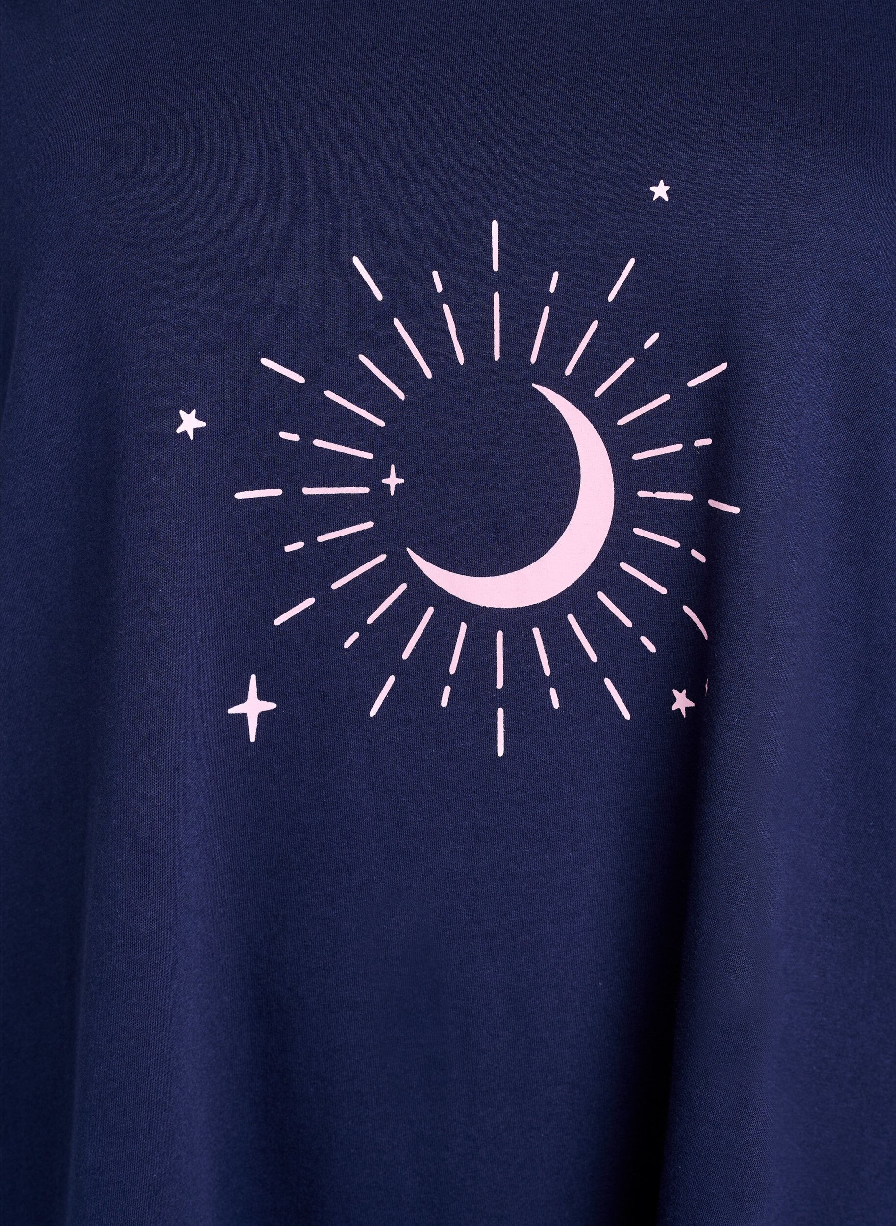 Zizzi Kurz&auml;rmeliges Nachthemd aus Bio-Baumwolle, Blau, Packshot image number 2