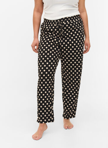 Schlafanzughose aus Baumwolle, Black W. Angora Dot, Model image number 1