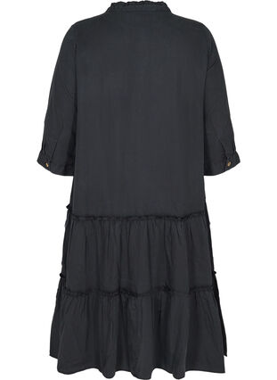 Lyocell Kleid mit Knöpfen , Black, Packshot image number 1